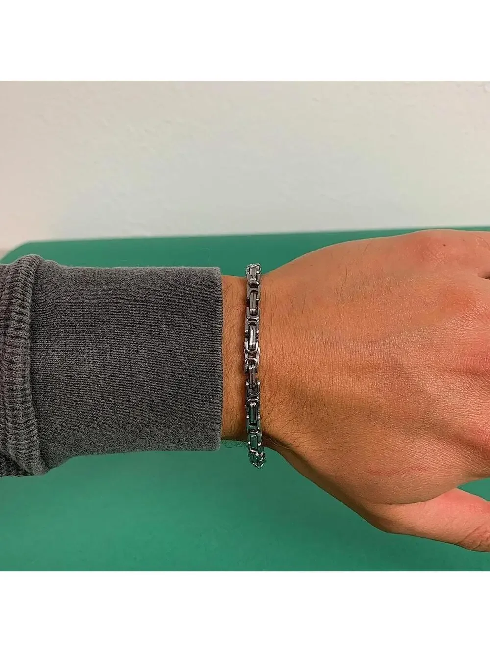 Y2k Cyber Vintage style Futuristic Titanium Interlocked Bracelet. Cool design